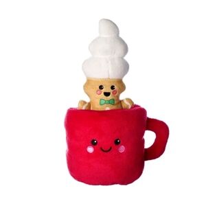 Plush Gingerbread Man In Red Plush Mug New